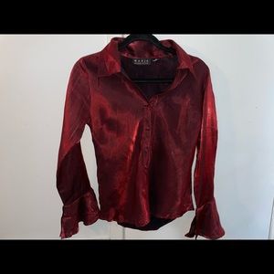 Maria Gabrielle Red Shiny Blouse